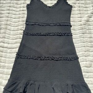 OLIVACEOUS Elegant Black Ruffle Dress
